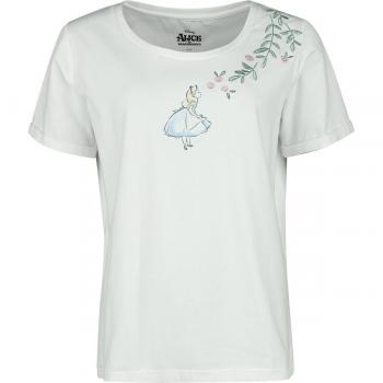 Camiseta Disney Alicia Rosa Brillante – Blanco, Talla XXL, Mujer