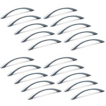 Tirador de Baño EMUCA, 128mm, Gris Metalizado, Set de 20