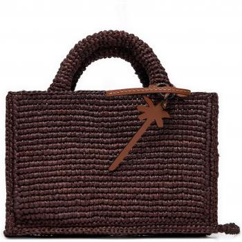 Manebi „Raffia Sunset“ Handtasche – Mini V7.4, Braun, handwerklich gefertigt