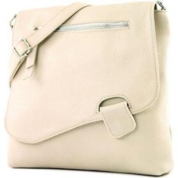 Italienische Modamoda T146 Lederumhängetasche – Creme