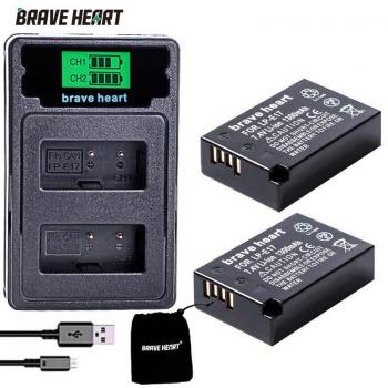 Dual Charger and LPE17 Battery for Canon 200D, M3, M6 Cameras