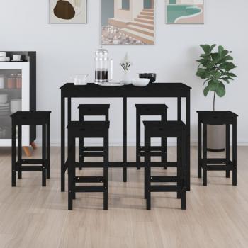 Set Bar 7 pz in Legno Massello di Pino Nero