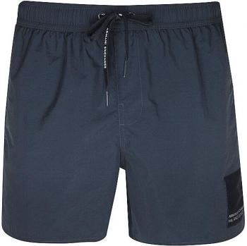 ARMANI EXCHANGE Dunkelblaue Badeshorts mit Label-Patch, Größe S