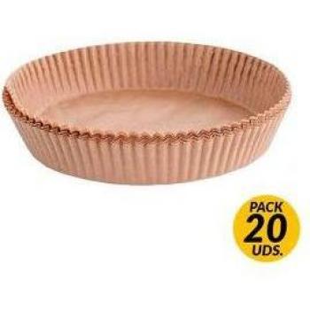 Pack de 20 papeles de freidora de aire Algon 5-7L marrón Ø24 cm