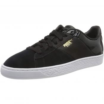 Puma Women's Basket Remix WN's Sports Shoes in Black Team Gold 02