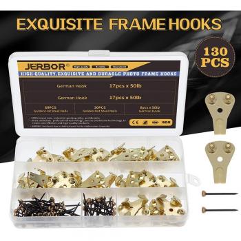 JERBOR 40PCS 50LB German Style Picture Hanger with Screws and Nails