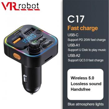 Kit Manos Libres Inalámbrico para Coche con Bluetooth 5.0 y Reproductor MP3