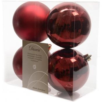 Weihnachtskugeln 10 cm oxblood, 4 Stück