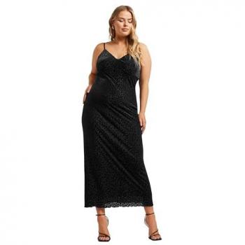 Colonne en Velours Noir Animal Burn Out Yours Curve 52