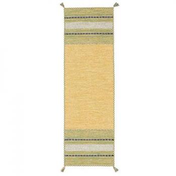 Kelim Azizi Yellow Reversible Fringe Runner Rug 80 x 400cm