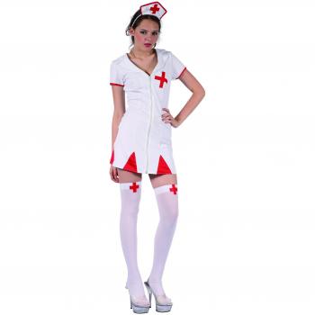 KARNEVAL-MEGASTORE Damen Krankenschwester Kostüm in Rot und Weiß