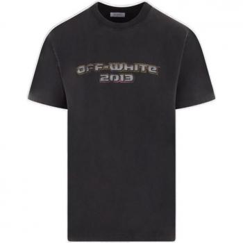 Off-White cotton T-shirt with logo and Bacchus print Size M male