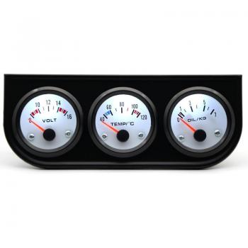 ThermoPress Kit 52 mm – Température Eau (°C/°F) et Pression Huile (PSI/kg), Cadre Noir, Face Blanche, Capteur intégré