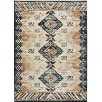 Tapis Ethnique Atticgo – Collection Beige Rouille Bleu 95×140 cm