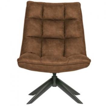 Fauteuil WOOOD Cognac Capitonné Élégance