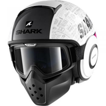 Casque jet Shark Drak Tribute RM Blanc Pourpre S