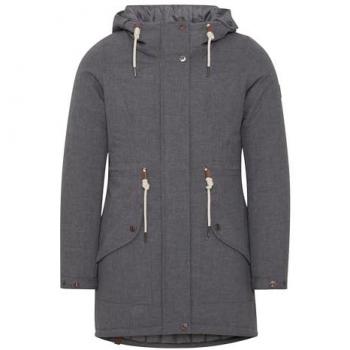 OXMO Damen Parka OXMelly Langmantel mit Kapuze, grau