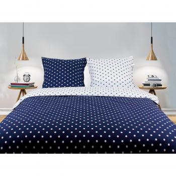 Blanc Avenue Parure 1 personne Couette 140x200 + TO 65x65 (Bleu)