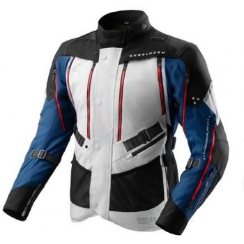 Rebelhorn 3.0 Moto Giacca in tessuto Hardy blu grigio rosso 5XL