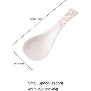 Ceramic Underglaze Small Soup Spoons