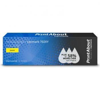 PrintAbout Toner Longévité maximale Lexmark 702XY (70C2XY0) – Jaune