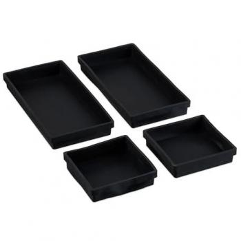 Stampi da forno Relaxdays, set di 4, misure diverse, nero