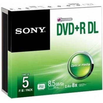 Sony 5 discos DVD+R vírgenes de doble capa
