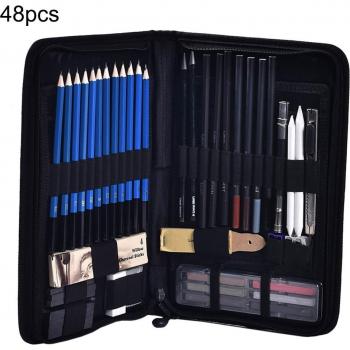 48-Piece Professional Drawing Pencil Set with Organizer Bag