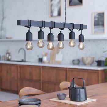 Lampada a sospensione Townshend E27 100 cm 6 luci nera