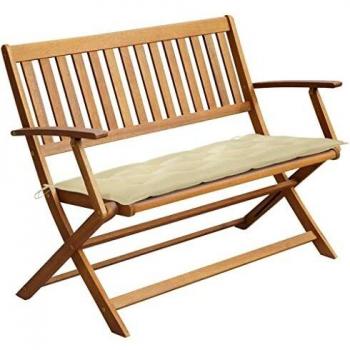 Panca da Giardino 120 cm con Cuscino in Acacia Massello
