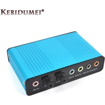 External 5.1 Surround Sound Card, USB 2.0, CM6206 Chipset