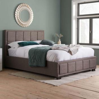 Hannover Grey Double Fabric Bed – 135 cm