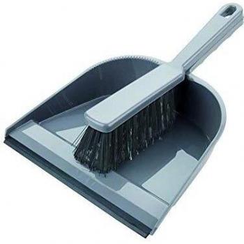 GEO31649 Soft Silver Dustpan and Brush
