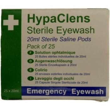 HypaClens Eye Wash Pods, Sterile, 20ml (Pack of 25)