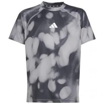 All-Over Graphic Adidas Youth Training T-Shirt (Grey)