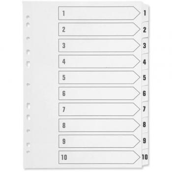 White/Clear A4 Reinforced Multi-Punched Index Panel – 1–10 Tabs