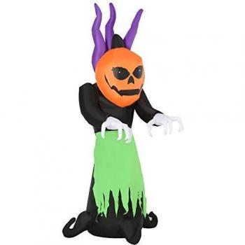 240cm Pumpkin Ghost Inflatable Halloween Decoration w/ Lights Accessories