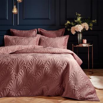 Palmeria Blush Reversible Duvet Cover and Pillowcase Set by Paoletti Pink