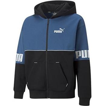 Felpa Con Zip Puma Power Colorblock Blu/Nera 4-5 Anni