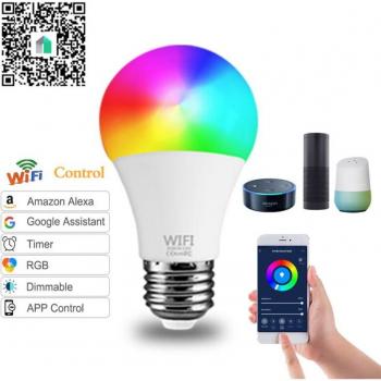 15W Smart WiFi LED Bulb RGB+CCT Compatible with Alexa/Google Home
