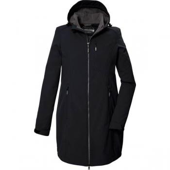 Killtec KOS 370 WMN SFTSHLL PRK Damen‑Softshell Parka – Schwarz, Größe 40, wind
