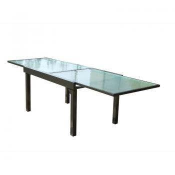 Table de jardin grise extensible BRESCIA en aluminium