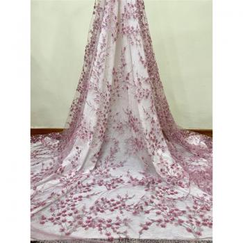 Rose d'Afrique ultime – Fleur 3D, dentelle, paillettes, tulle nigérian pour mariée