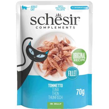 Schesir Cat Soft Adult filetti in gelatina alimento complementare bustine 70gr – Confezione da 12 – Cibo umido per gatti – 20% di sconto con codice SCHESIR20