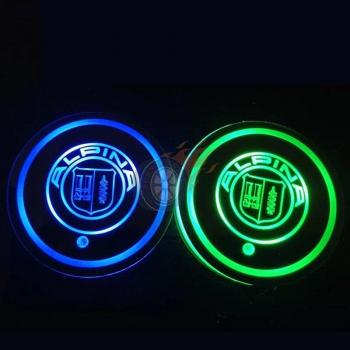 7-Color LED Cup Holder Mats for BMW (2-Pack)