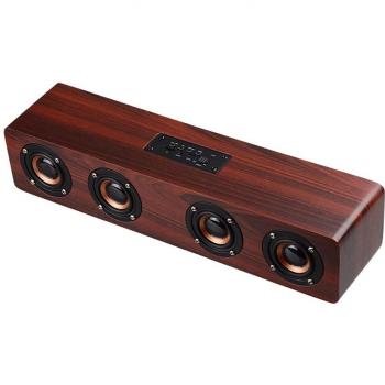 Haut-parleur TV Bluetooth en bois avec basses renforcées