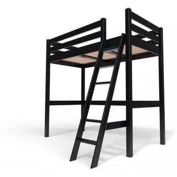Lit mezzanine noir 90x200