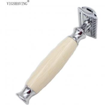 Resin Handle Double Edge Safety Razor with Open Comb