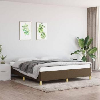 Lit Cadre Tissu Marron Foncé 160x200 cm