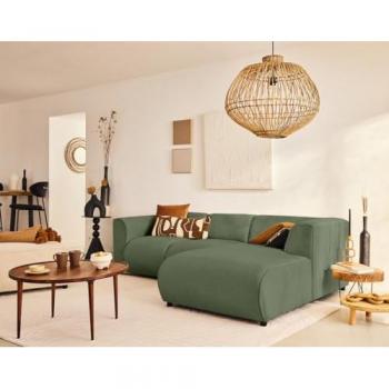 Canapé modulaire Lisa Design Suaro, 4 places, angle droit, vert